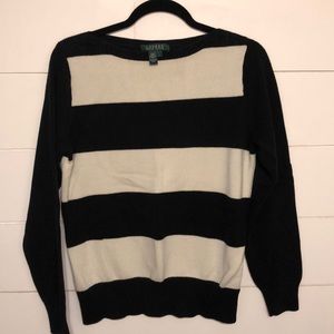 Ralph Lauren black and white striped sweater
